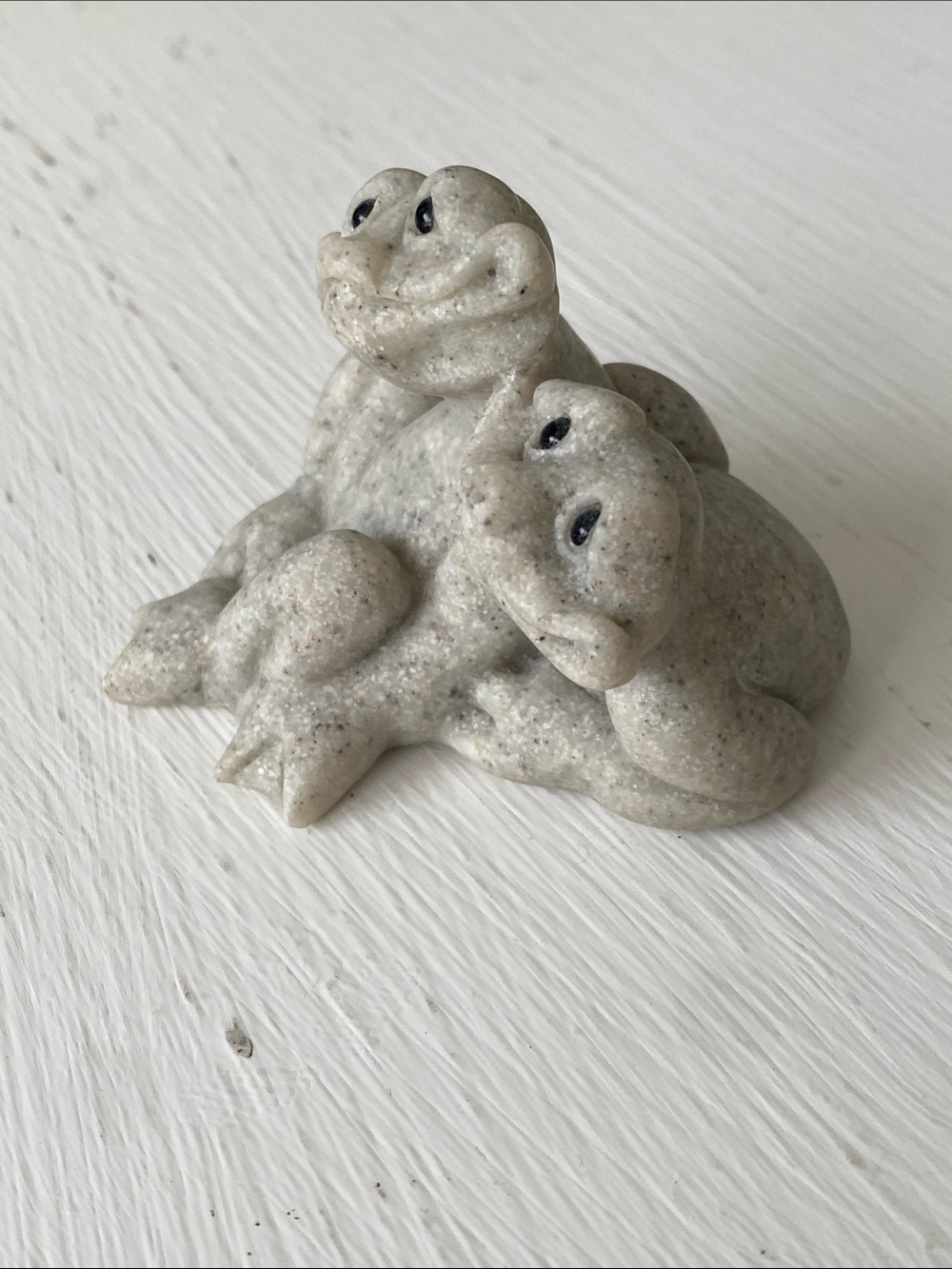 Vintage Quarry Critters Speckled Ceramic Frog Couple Figurines "Fric & Frac" - Picture 5 of 6